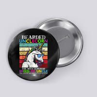 Bearded Unclecorn Uncle Unicorn  Funny Button