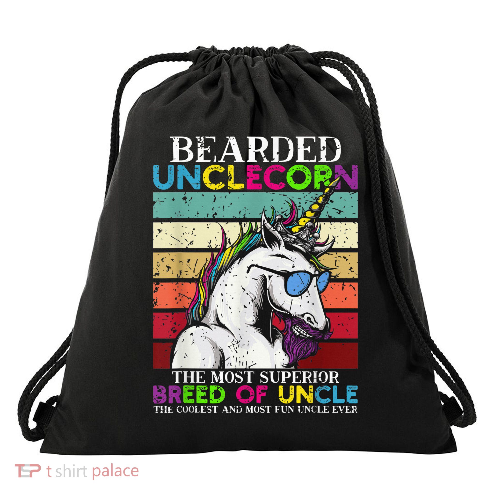 Bearded Unclecorn Uncle Unicorn  Funny Drawstring Bag