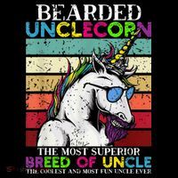 Bearded Unclecorn Uncle Unicorn  Funny Drawstring Bag