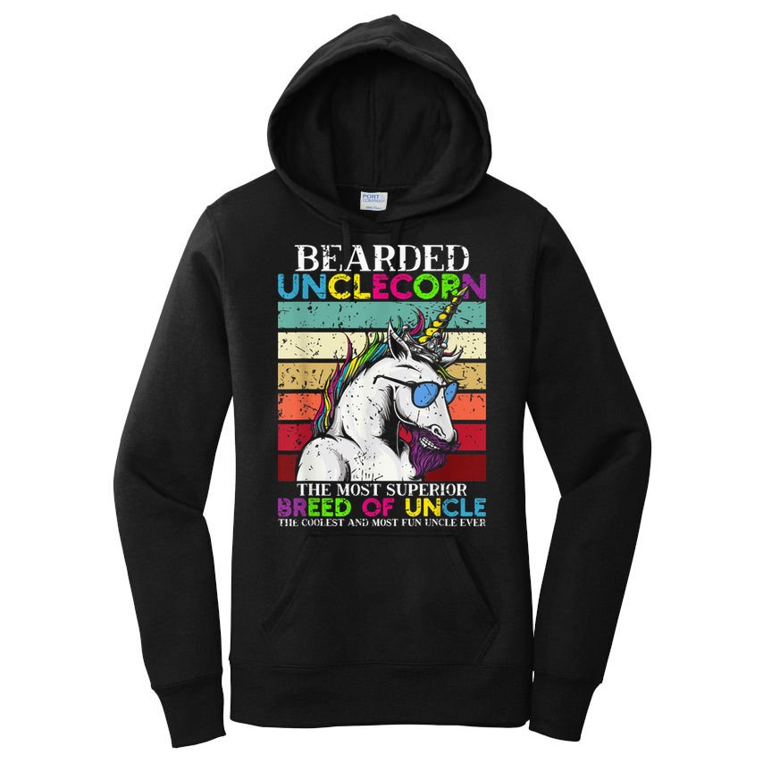 Bearded Unclecorn Uncle Unicorn  Funny Women's Pullover Hoodie