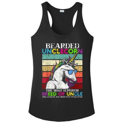 Bearded Unclecorn Uncle Unicorn  Funny Ladies PosiCharge Competitor Racerback Tank