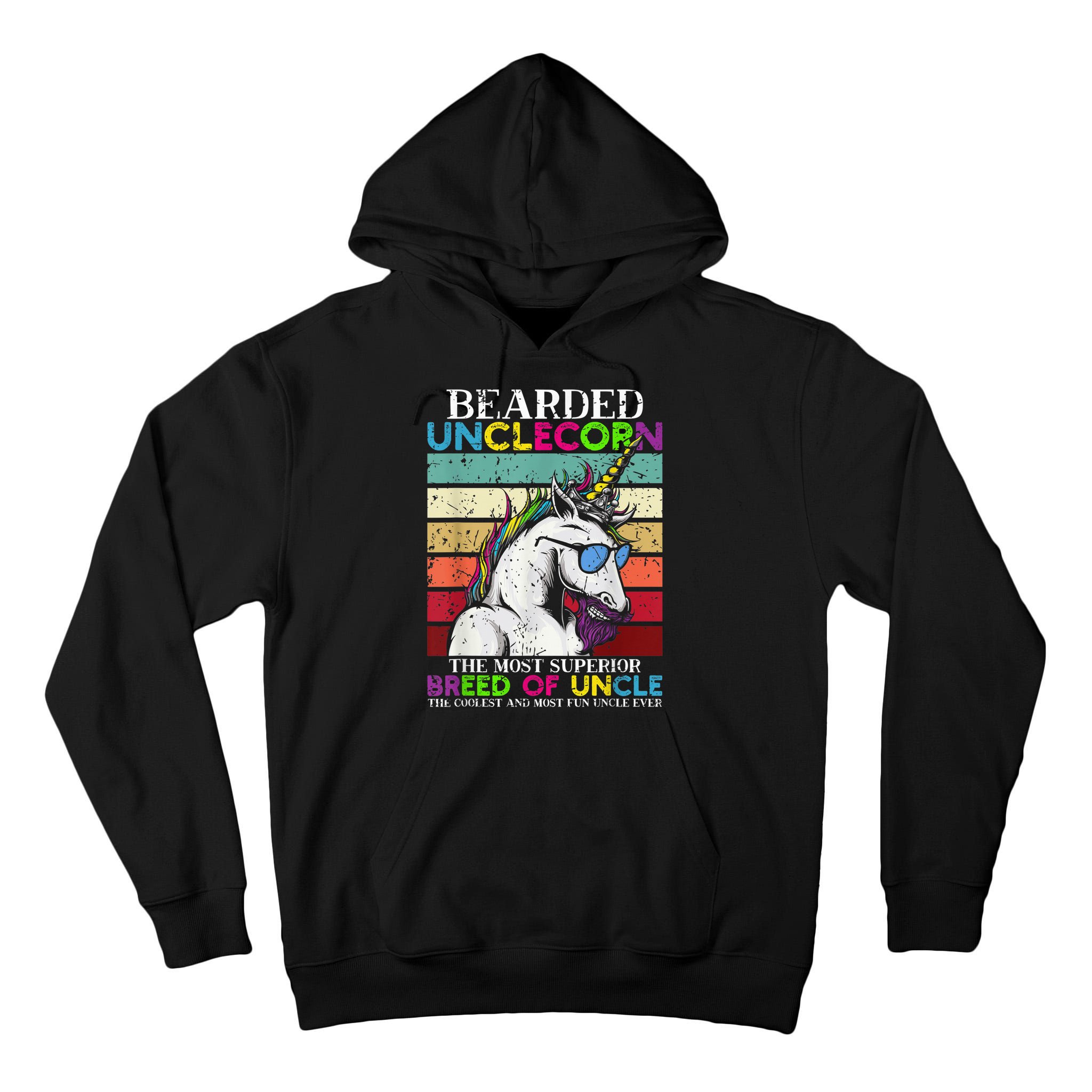Bearded Unclecorn Uncle Unicorn  Funny Tall Hoodie