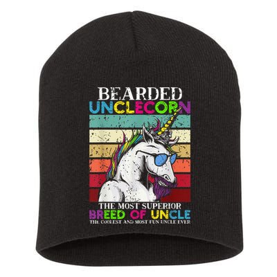 Bearded Unclecorn Uncle Unicorn  Funny Short Acrylic Beanie