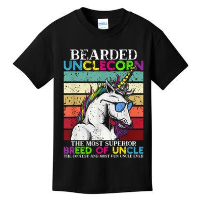 Bearded Unclecorn Uncle Unicorn  Funny Kids T-Shirt