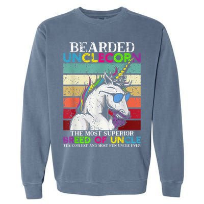 Bearded Unclecorn Uncle Unicorn  Funny Garment-Dyed Sweatshirt