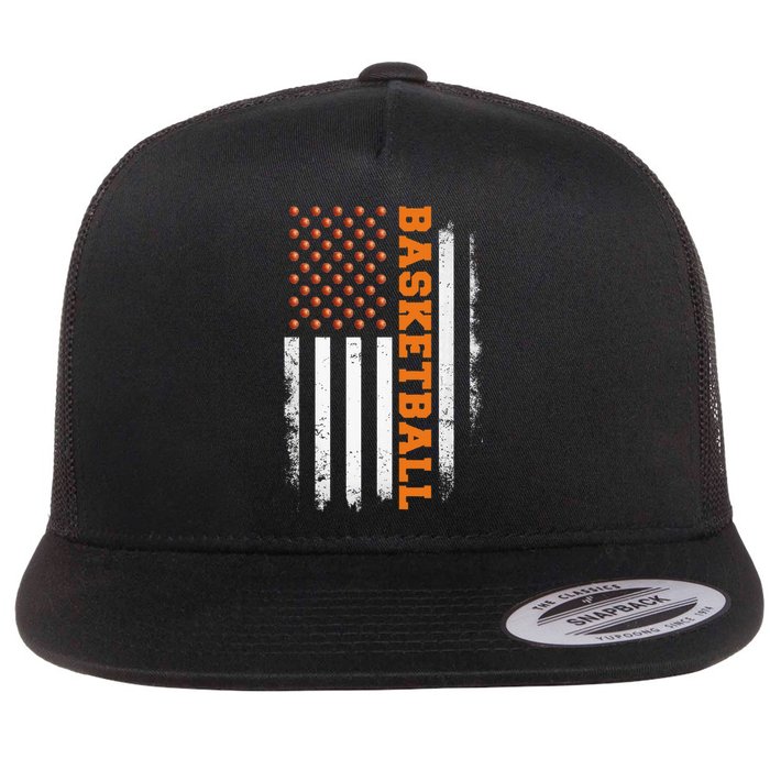 Basketball Usa Us Flag Basketball Flat Bill Trucker Hat