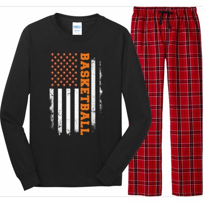 Basketball Usa Us Flag Long Sleeve Pajama Set