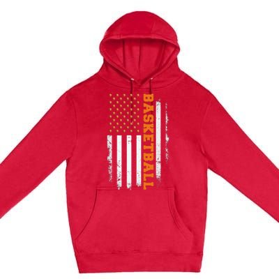 Basketball Usa Us Flag Premium Pullover Hoodie