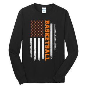 Basketball USA US Flag Basketball funny sport Tall Long Sleeve T-Shirt