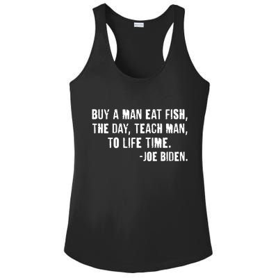 Buy A Man Eat Fish Joe Biden  Ladies PosiCharge Competitor Racerback Tank