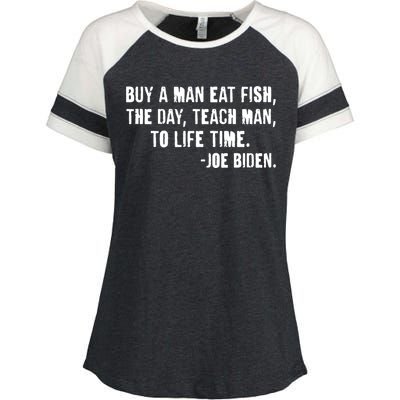 Buy A Man Eat Fish Joe Biden  Enza Ladies Jersey Colorblock Tee