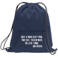 Buy A Man Eat Fish Joe Biden  Sweatshirt Cinch Pack Bag