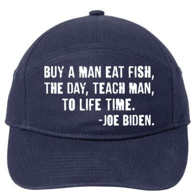 Buy A Man Eat Fish Joe Biden  7-Panel Snapback Hat