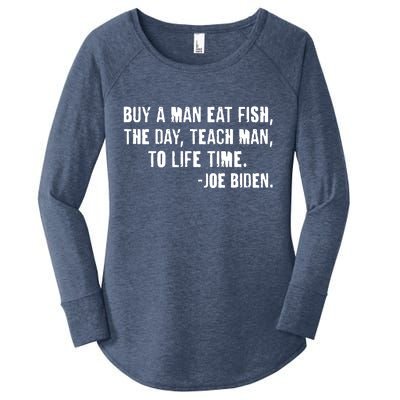 Buy A Man Eat Fish Joe Biden  Women's Perfect Tri Tunic Long Sleeve Shirt