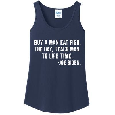 Buy A Man Eat Fish Joe Biden  Ladies Essential Tank