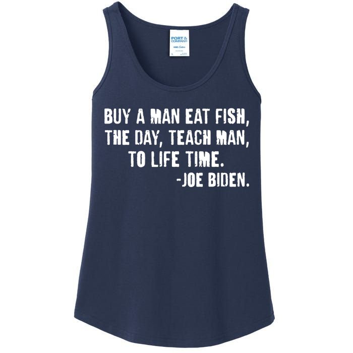 Buy A Man Eat Fish Joe Biden  Ladies Essential Tank