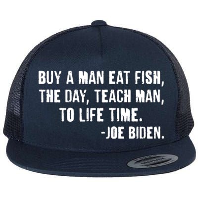 Buy A Man Eat Fish Joe Biden  Flat Bill Trucker Hat