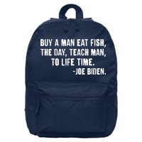 Buy A Man Eat Fish Joe Biden  16 in Basic Backpack