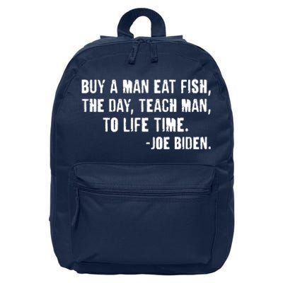 Buy A Man Eat Fish Joe Biden  16 in Basic Backpack