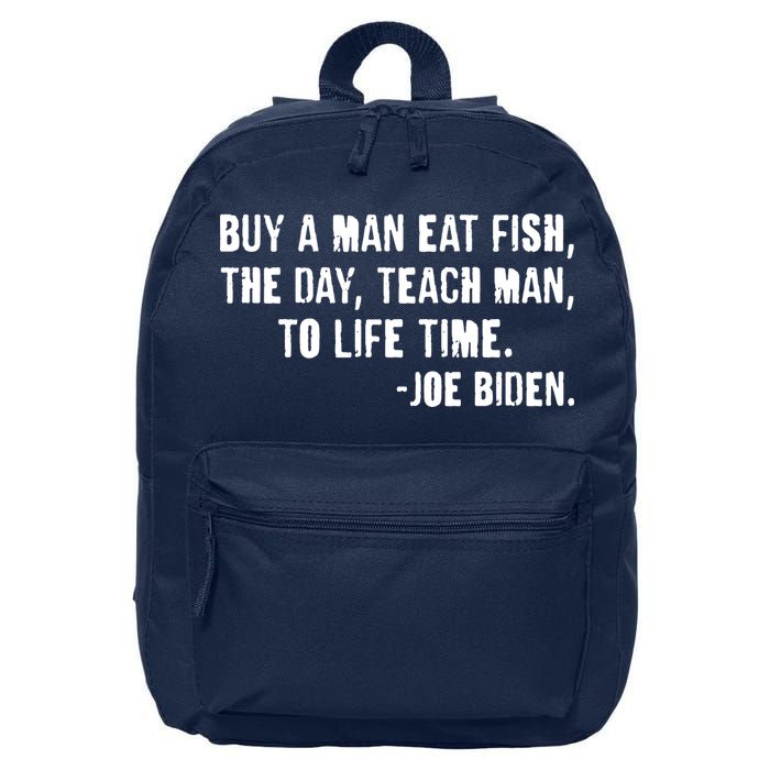 Buy A Man Eat Fish Joe Biden  16 in Basic Backpack