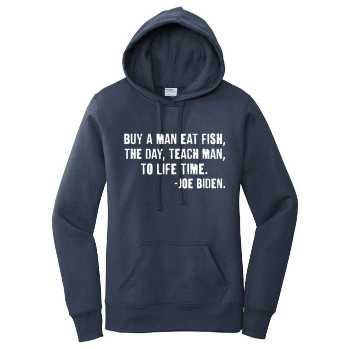 Buy A Man Eat Fish Joe Biden  Women's Pullover Hoodie