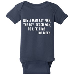 Buy A Man Eat Fish Joe Biden  Baby Bodysuit