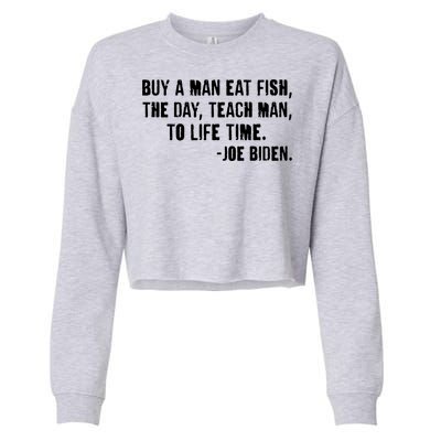 Buy A Man Eat Fish Joe Biden  Cropped Pullover Crew