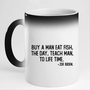 Buy A Man Eat Fish Joe Biden Scrambled Quote 11oz Black Color Changing Mug