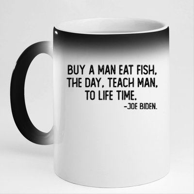 Buy A Man Eat Fish Joe Biden Scrambled Quote 11oz Black Color Changing Mug