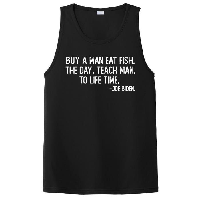 Buy A Man Eat Fish Joe Biden Scrambled Quote PosiCharge Competitor Tank