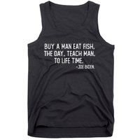 Buy A Man Eat Fish Joe Biden Scrambled Quote Tank Top