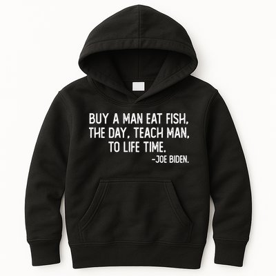 Buy A Man Eat Fish Joe Biden Scrambled Quote Kids Hoodie
