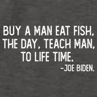 Buy A Man Eat Fish Joe Biden Scrambled Quote Vector Backpack