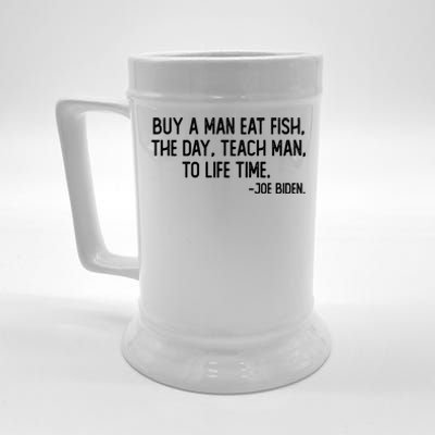 Buy A Man Eat Fish Joe Biden Scrambled Quote Beer Stein