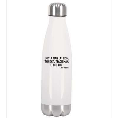 Buy A Man Eat Fish Joe Biden Scrambled Quote Stainless Steel Insulated Water Bottle