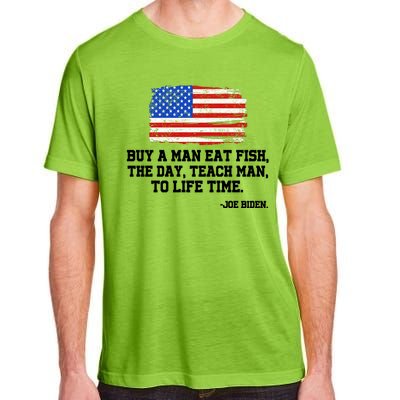 Buy A Man Eat Fish Joe Biden USA American Flag Adult ChromaSoft Performance T-Shirt