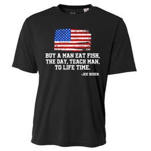 Buy A Man Eat Fish Joe Biden USA American Flag Cooling Performance Crew T-Shirt