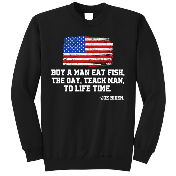 Buy A Man Eat Fish Joe Biden USA American Flag Sweatshirt