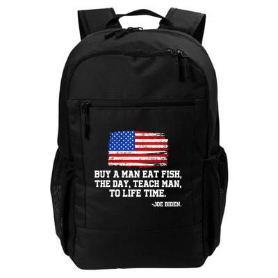 Buy A Man Eat Fish Joe Biden USA American Flag Backpack