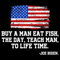 Buy A Man Eat Fish Joe Biden USA American Flag Backpack