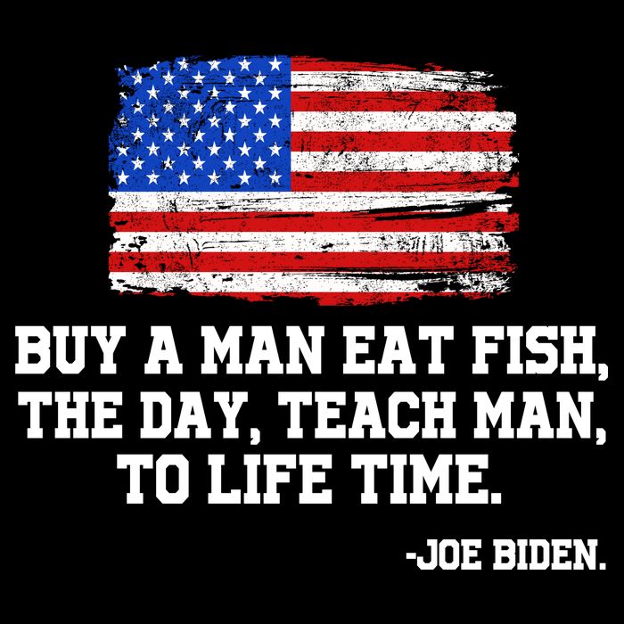 Buy A Man Eat Fish Joe Biden USA American Flag Backpack