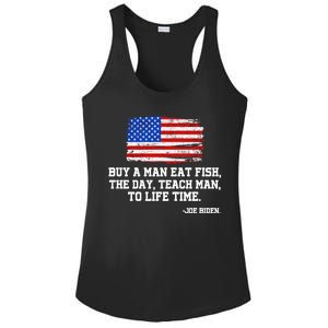 Buy A Man Eat Fish Joe Biden USA American Flag Ladies PosiCharge Competitor Racerback Tank