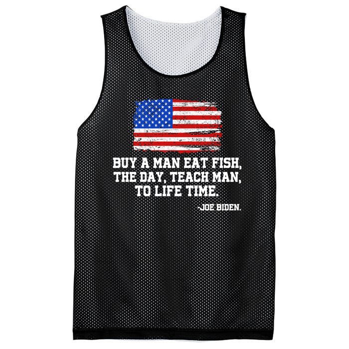 Buy A Man Eat Fish Joe Biden USA American Flag Mesh Reversible Basketball Jersey Tank