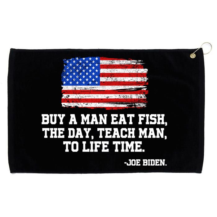 Buy A Man Eat Fish Joe Biden USA American Flag Grommeted Golf Towel