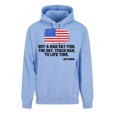 Buy A Man Eat Fish Joe Biden USA American Flag Unisex Surf Hoodie