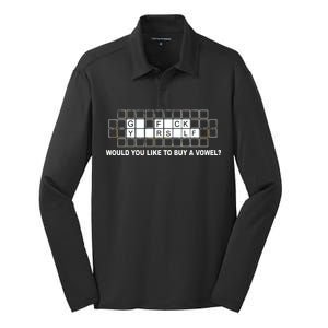 Buy A Vowel Go Fuck Yourself Funny Silk Touch Performance Long Sleeve Polo