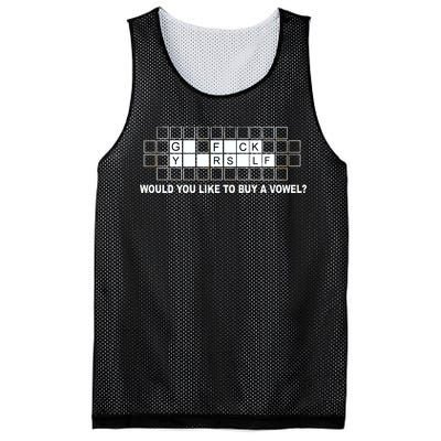 Buy A Vowel Go Fuck Yourself Funny Mesh Reversible Basketball Jersey Tank