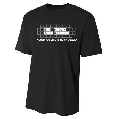 Buy A Vowel Go Fuck Yourself Funny Performance Sprint T-Shirt