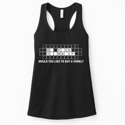 Buy A Vowel Go Fuck Yourself Funny Womens Tank Top