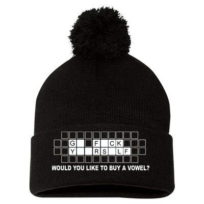 Buy A Vowel Go Fuck Yourself Funny Pom Pom 12in Knit Beanie